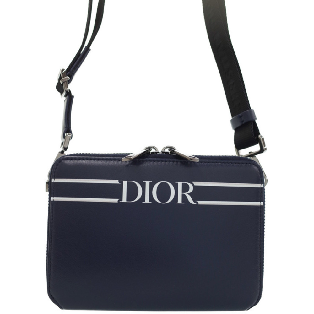 Christian Dior Logo Strap Pouch Shoulder Bag Leather